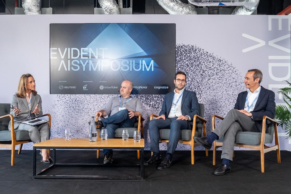 Image of speakers at the Evident AI Symposium in London