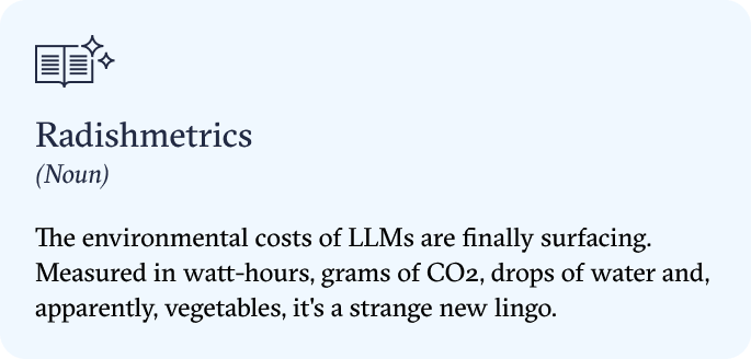 A dictionary definition of "radishmetrics"