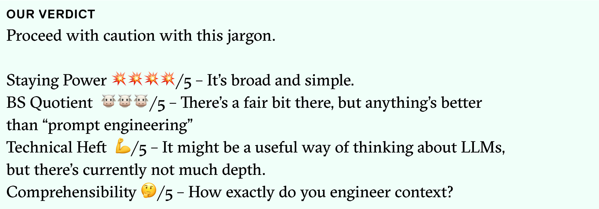 Our verdict: proceed with caution with this jargon